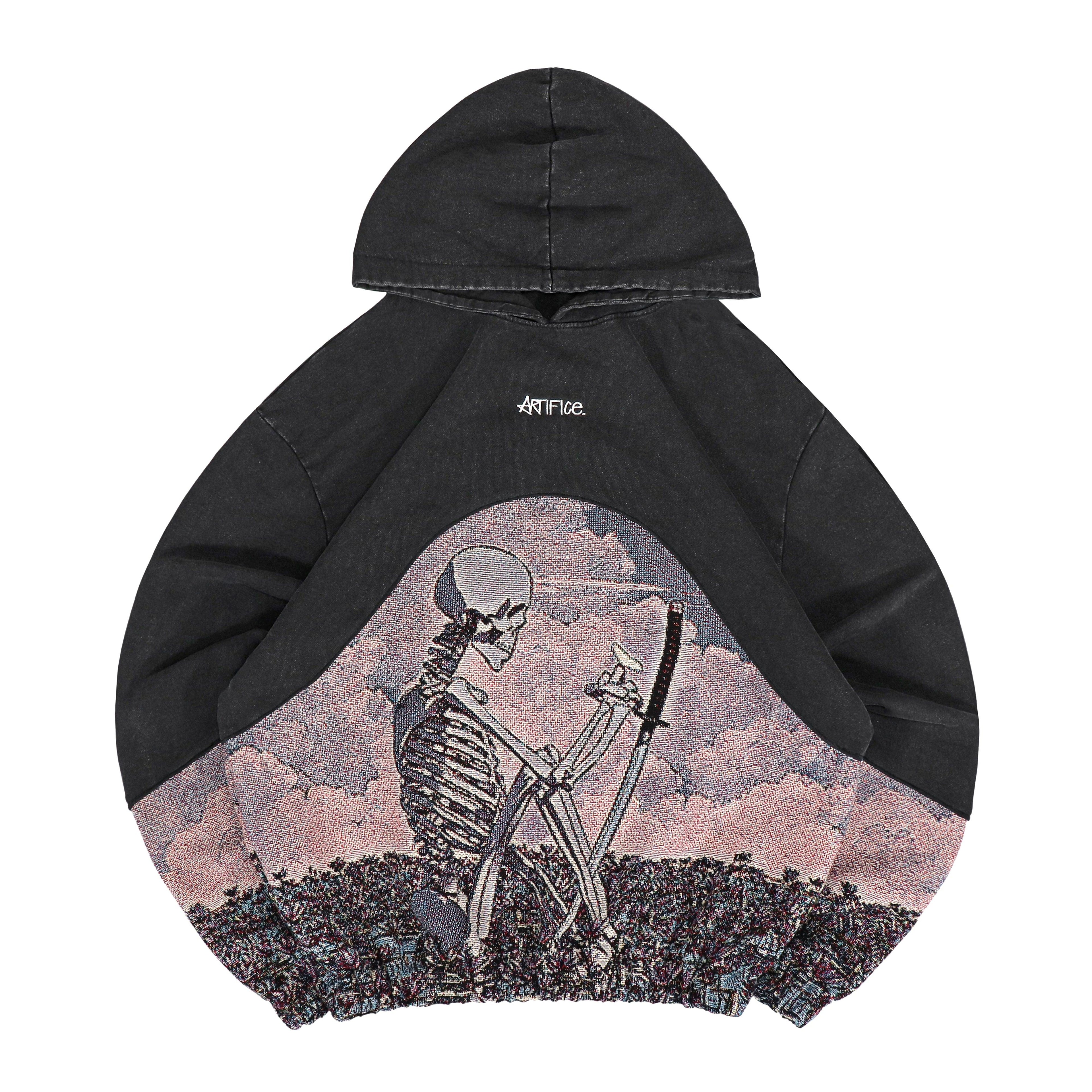 "Skeleton in Peace" Faded Hoodie 1 of 1 (M)